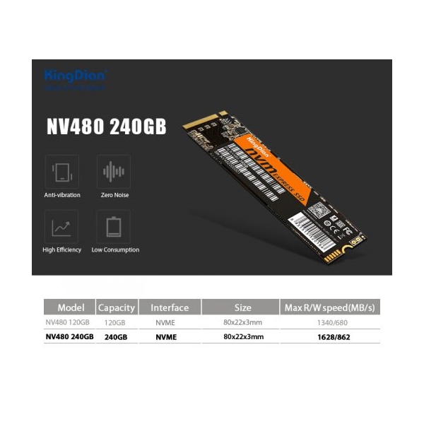 SSD M2 NVME KINGDIAN NV480 240GB